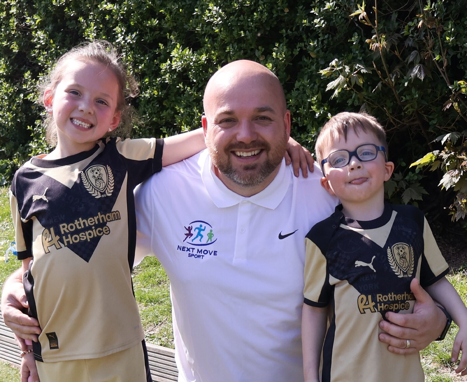 Shane Wright, Founder of Next Move Sport, with his children